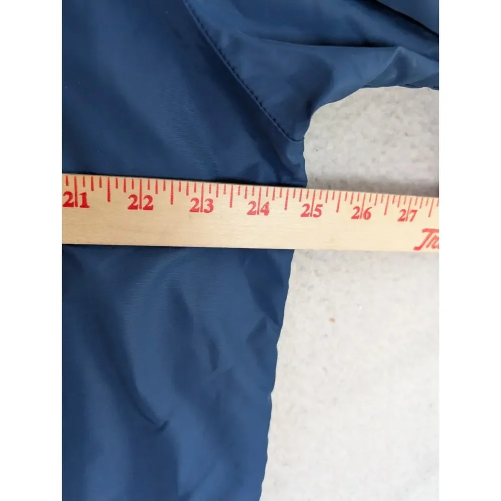 Vintage King Louie Bomber Jacket Mens Large Blue USA Union Made 80s READ/FLAWS